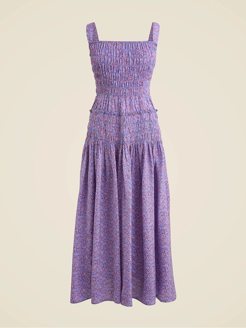 J.Crew Smocked Midi Dress in Summer Fields Print